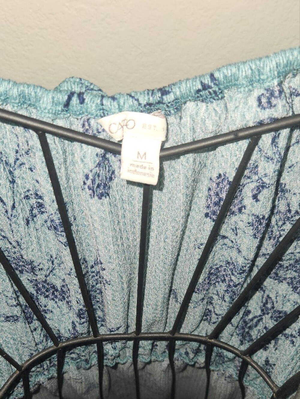 Teal Maxi Dress with Navy Floral Print - Picture 5 of 7